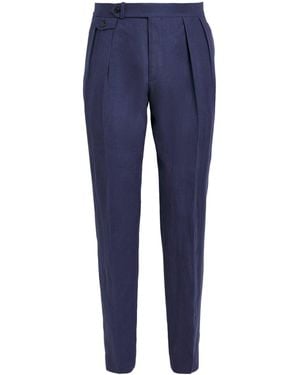 Polo Ralph Lauren Linen Pleated Trousers - Blue