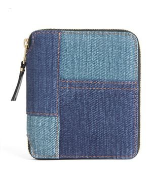COMME DES GARÇONS PLAY Lambskin Denim-Patch Bifold Wallet - Blue