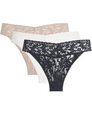 Hanky Panky Lace Low-Rise Thongs - White
