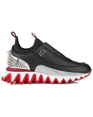 Christian Louboutin Sharkyloub Spikes Leather Low-Top Trainers - Red