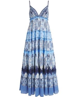 La DoubleJ Cotton Printed Maxi Dress - Blue
