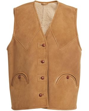 Blazé Milano Shearling Tatoosh Gilet - Brown
