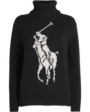 Polo Ralph Lauren Wool Big Pony Rollneck Sweater - Black