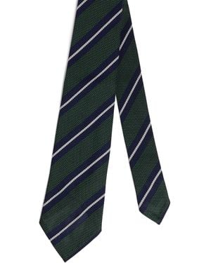 dunhill Silk Grenadine Stripe Tie - Blue