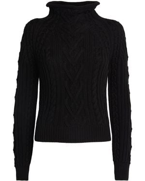 High Sport Cotton Aran Jumper - Black