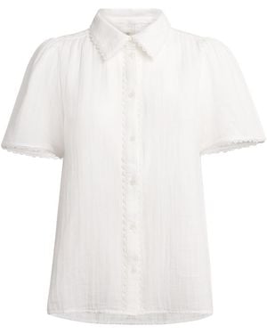 ME+EM Cotton Cheesecloth Blouse - White