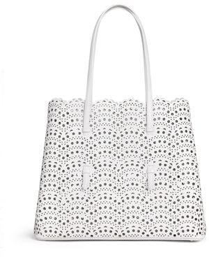 Alaïa Leather Mina Vienne Top Handle Bag - White