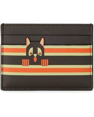 Loewe X Louis Wain Leather Futurist Cat Card Holder - Black