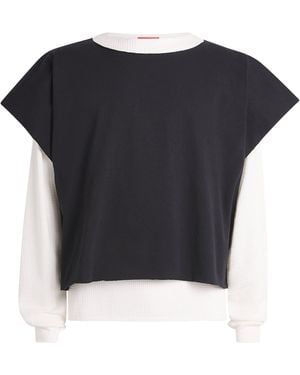 424 Double-Layer Distressed T-Shirt - Black