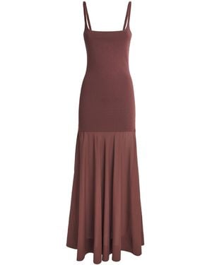 St. Agni Sheer-Hem Maxi Dress - Purple