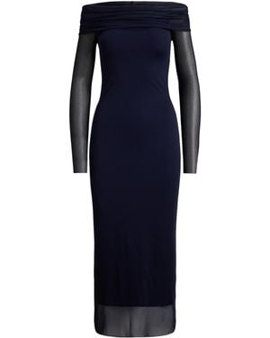 Ralph Lauren Jersey Audria Midi Dress - Blue
