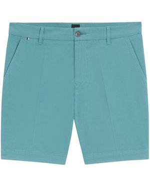 BOSS Stretch-Cotton Slim Fit Shorts - Blue