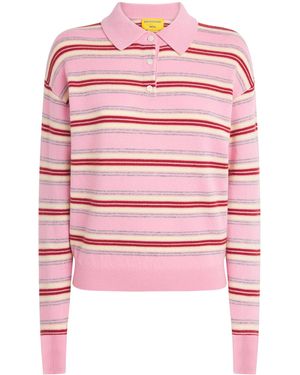 Guest In Residence Cashmere Collegiate Stripe Sweater - Pink