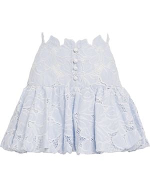 Sandro Broderie Anglaise Mini Skirt - Blue