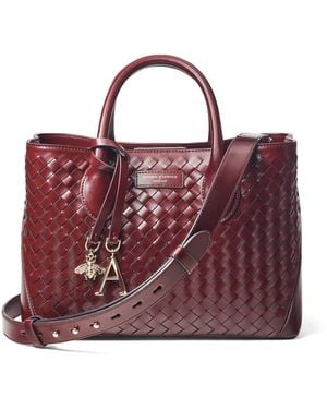 Aspinal of London Midi Leather London Tote Bag - Red