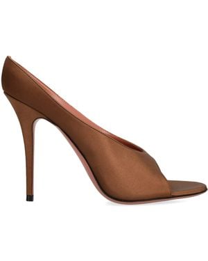 AMINA MUADDI Satin Anok Heeled Slipper 105 - Brown