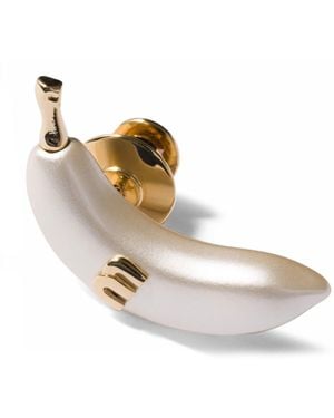 Miu Miu Pearlised Banana Brooch - Metallic