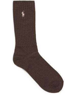 Polo Ralph Lauren Cotton-Blend Classic Crew Socks - Brown