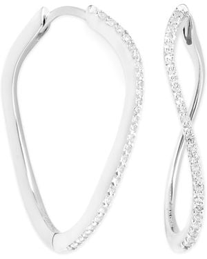 Astrid & Miyu And Topaz Infinity Hoop Earrings - White