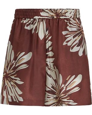 Brunello Cucinelli Silk Floral Shorts - Red