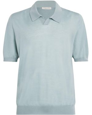 Johnstons of Elgin Superfine Cashmere Polo Shirt - Blue