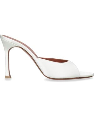 AMINA MUADDI Satin Alexa Mules 95 - White
