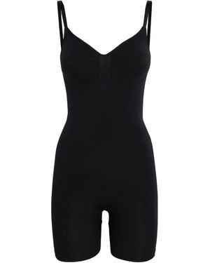 Skims Seamless Sculpt Mid-Thigh Bodysuit - Black
