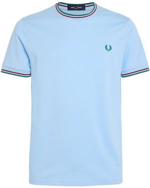 Fred Perry Cotton Twin Tipped T-Shirt - Blue