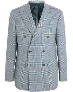 Brioni Wool-Silk-Linen Soffio Blazer - Blue