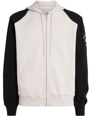 MM6 by Maison Margiela Cotton Two-Tone Zip-Up Hoodie - Multicolour