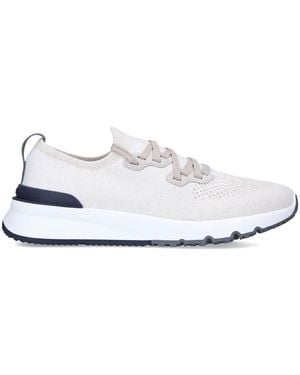 Brunello Cucinelli Knitted Low-Top Trainers - White