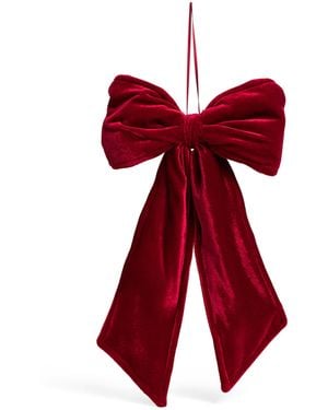 Luxury Garland Velvet Bow Tree Decoration - Red