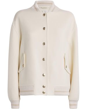 Eleventy Wool Bomber Jacket - White