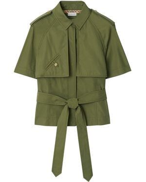 Burberry Cotton Poplin Trench Shirt - Green