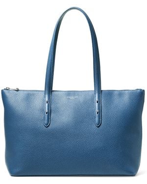 Aspinal of London Leather Regent Zipped Tote Bag - Blue