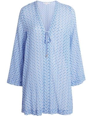 Heidi Klein Cotton-Silk Tinos Kaftan - Blue