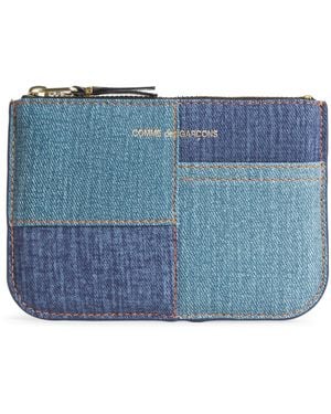 COMME DES GARÇONS PLAY Lambskin Denim-Patch Wallet - Blue
