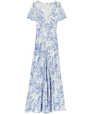 Maje Floral Maxi Dress - Blue