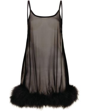 Gilda & Pearl Diana Marabou Babydoll - Brown