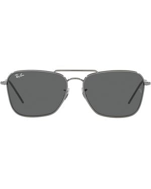 Ray-Ban Gunmetal Square Sunglasses - Grey