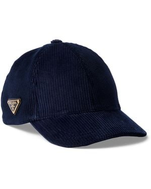 Prada Corduroy Baseball Cap - Blue
