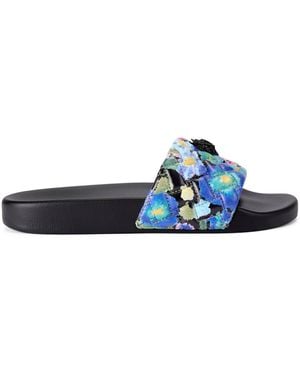 Kurt Geiger Floral Meena Slides - Blue