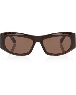 Balenciaga Tortoiseshell Bb0395S Rectangular Sunglasses - Brown