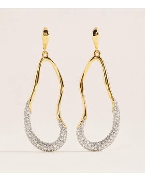 Alexis Plated Solanales Crystal Drop Earrings - Natural