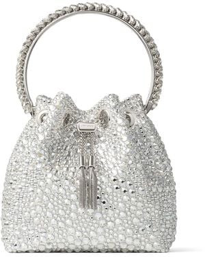 Jimmy Choo Embellished Bon Bon Top-Handle Bag - White