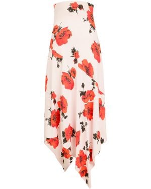 Alaïa Jersey Floral Print Maxi Skirt - Red