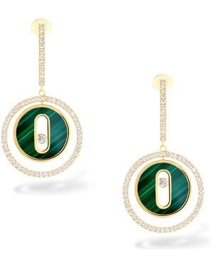 Messika Lucky Move Small, Diamond And Malachite Earrings - Green