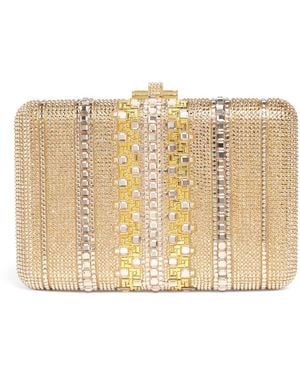 Judith Leiber Crystal Lattice Slim Slide Clutch Bag - Natural