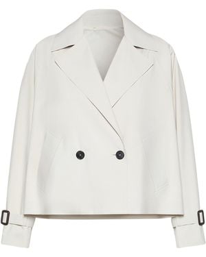 Weekend by Maxmara Cropped Trench Jacket - White