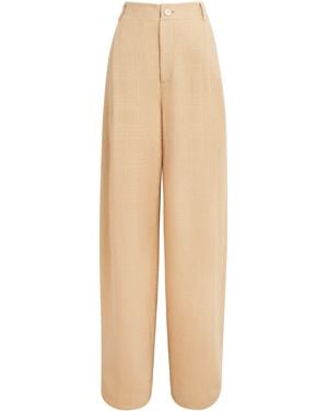 Colombo Cashmere-Silk Wide-Leg Pants - Natural